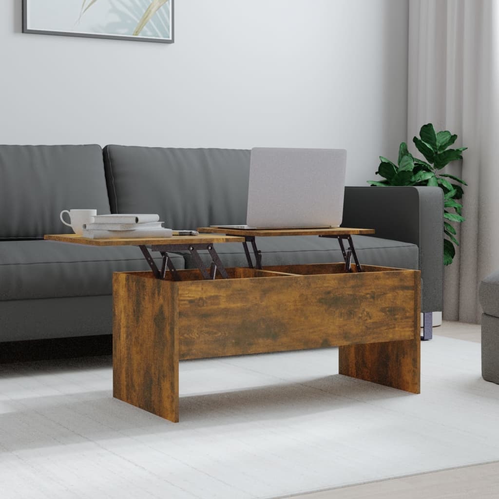 VidaXL Salontafel 102x50,5x46,5 cm bewerkt hout gerookt eikenkleurig