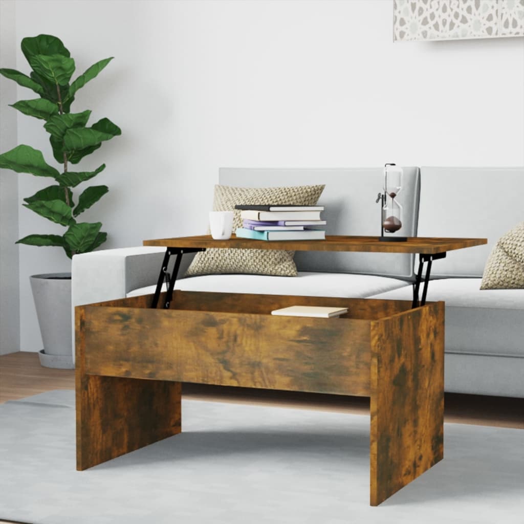 VidaXL Salontafel 80x50,5x52,5 cm bewerkt hout gerookt eikenkleurig