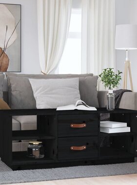 VidaXL Salontafel 100x50x41 cm massief grenenhout zwart