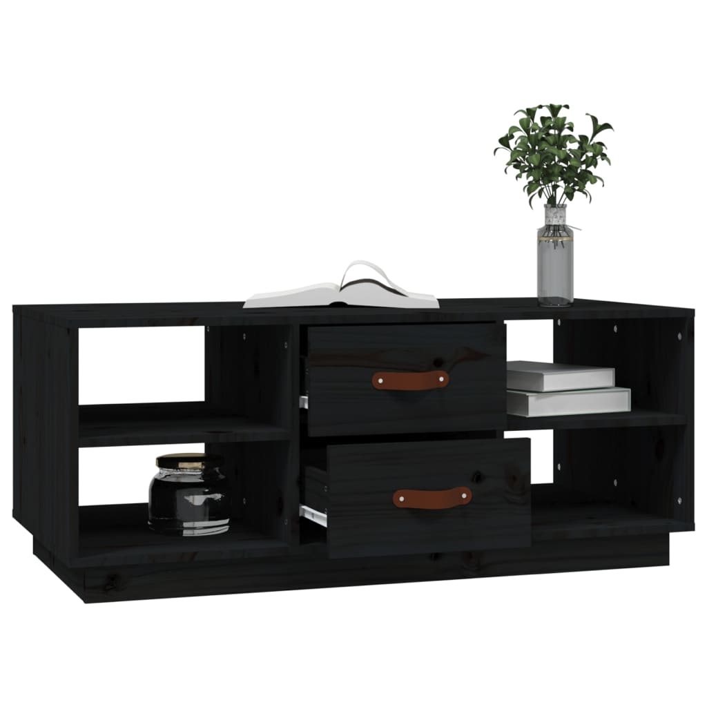 VidaXL Salontafel 100x50x41 cm massief grenenhout zwart