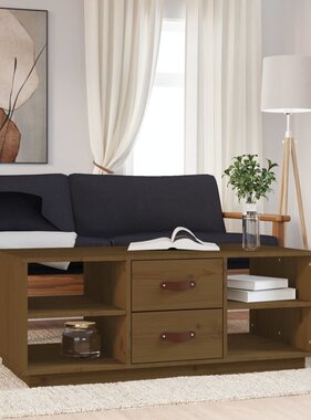 VidaXL Salontafel 100x50x41 cm massief grenenhout honingbruin