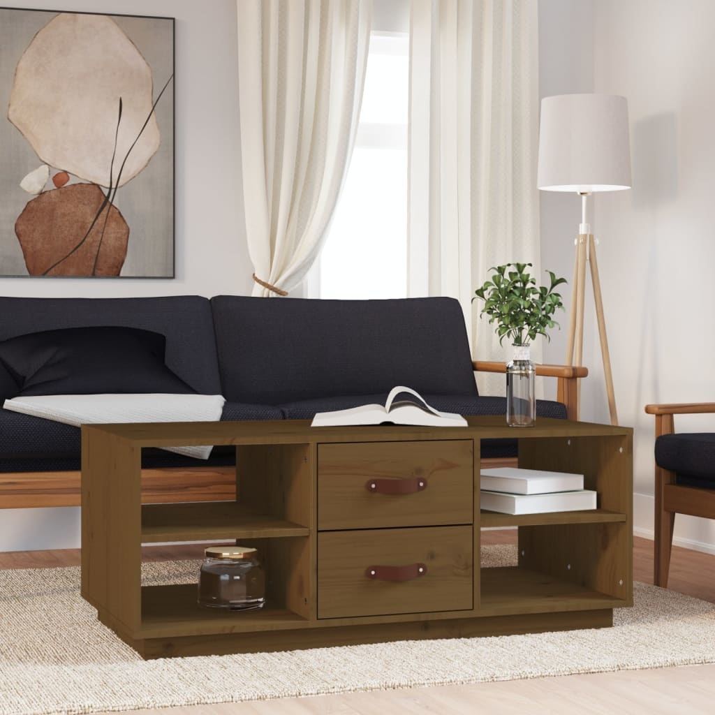 VidaXL Salontafel 100x50x41 cm massief grenenhout honingbruin