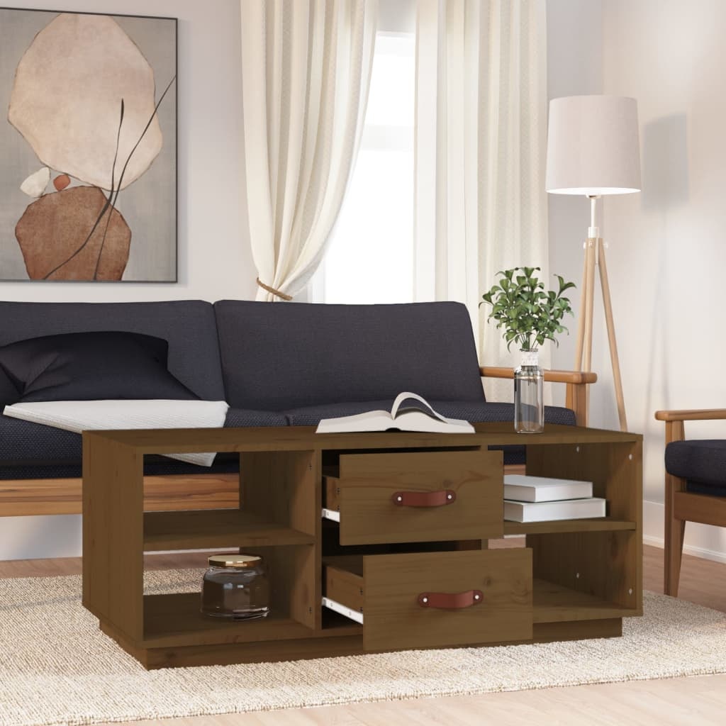 VidaXL Salontafel 100x50x41 cm massief grenenhout honingbruin