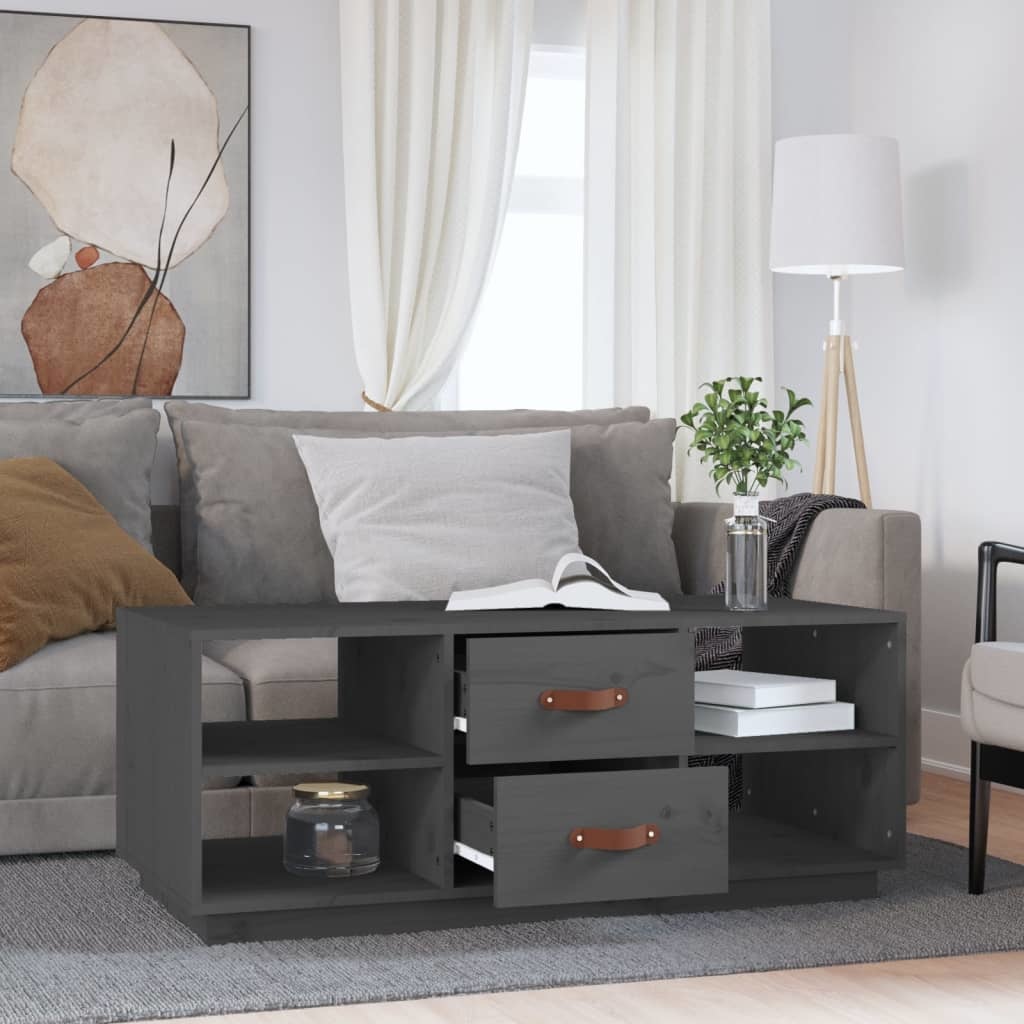 VidaXL Salontafel 100x50x41 cm massief grenenhout grijs