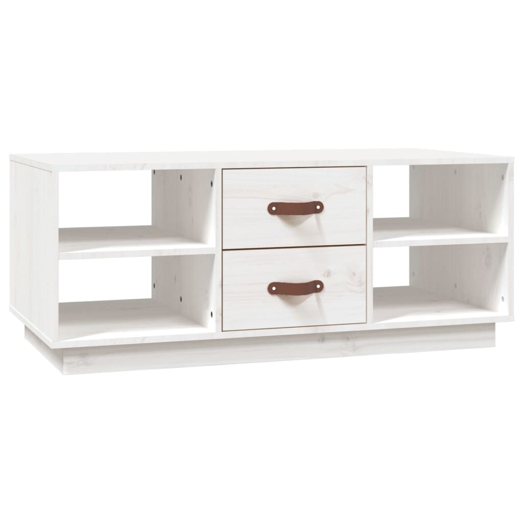 VidaXL Salontafel 100x50x41 cm massief grenenhout wit