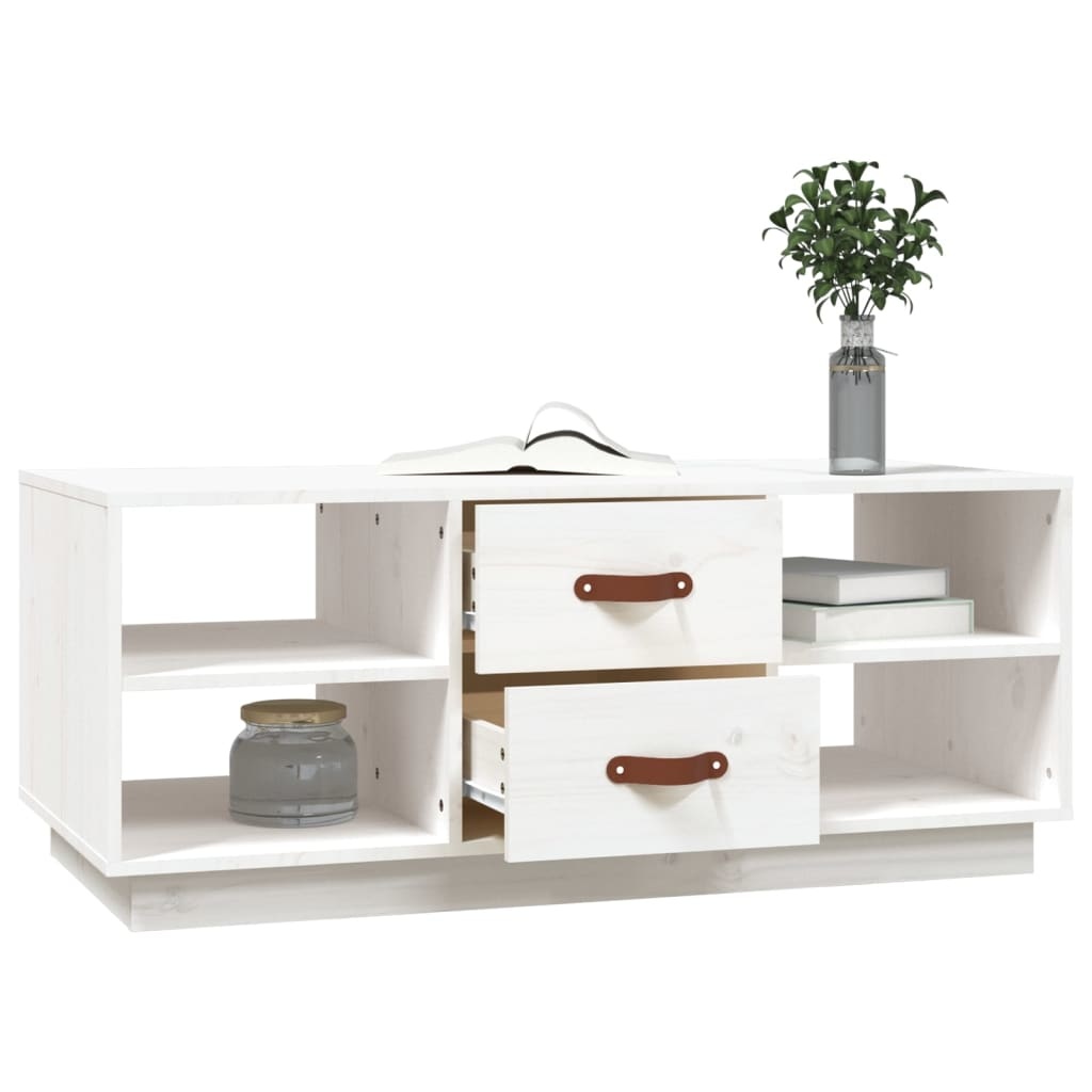 VidaXL Salontafel 100x50x41 cm massief grenenhout wit
