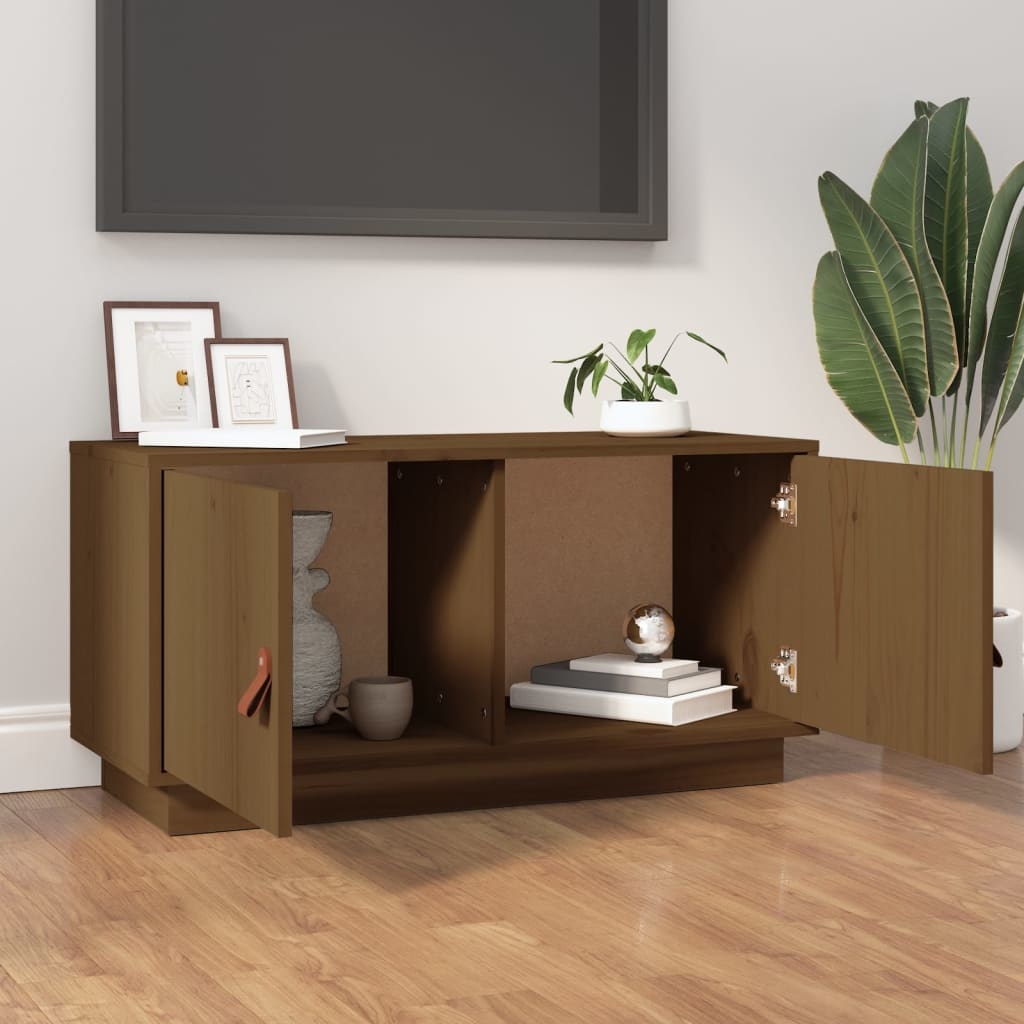 VidaXL Tv-meubel 80x34x40 cm massief grenenhout honingbruin
