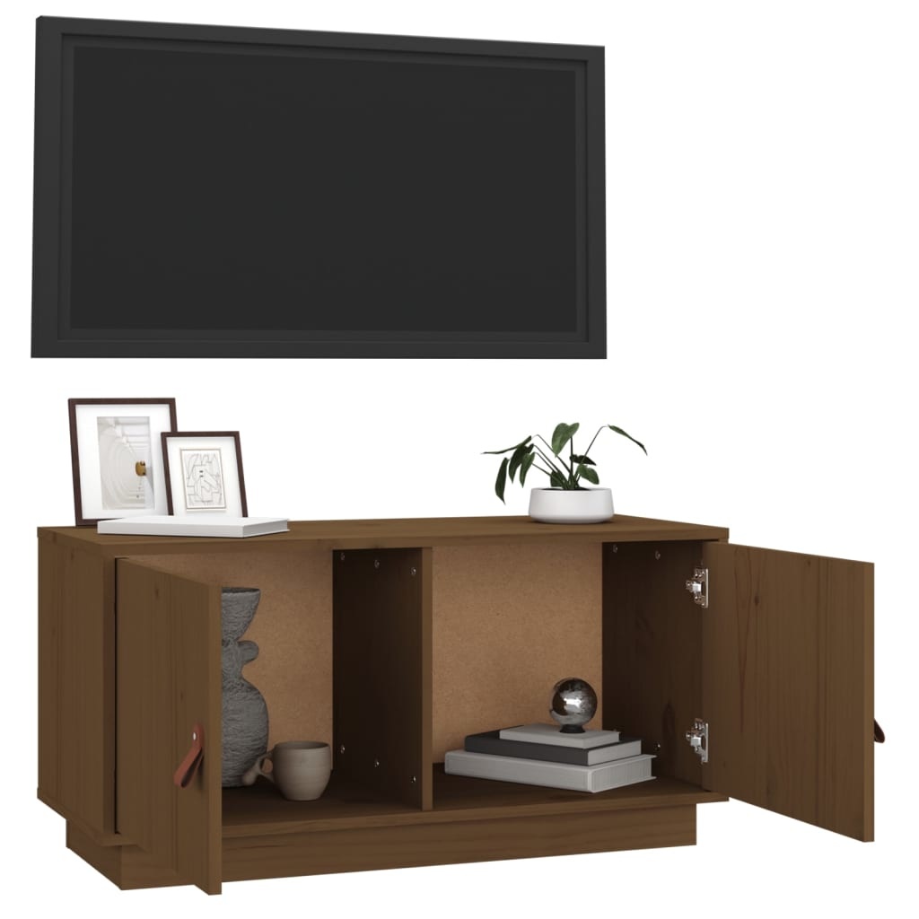 VidaXL Tv-meubel 80x34x40 cm massief grenenhout honingbruin