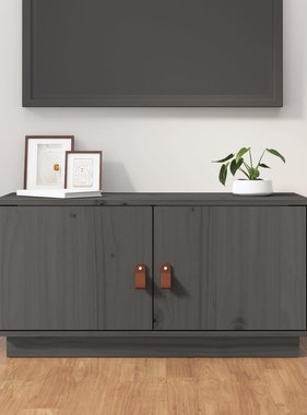VidaXL Tv-meubel 80x34x40 cm massief grenenhout grijs