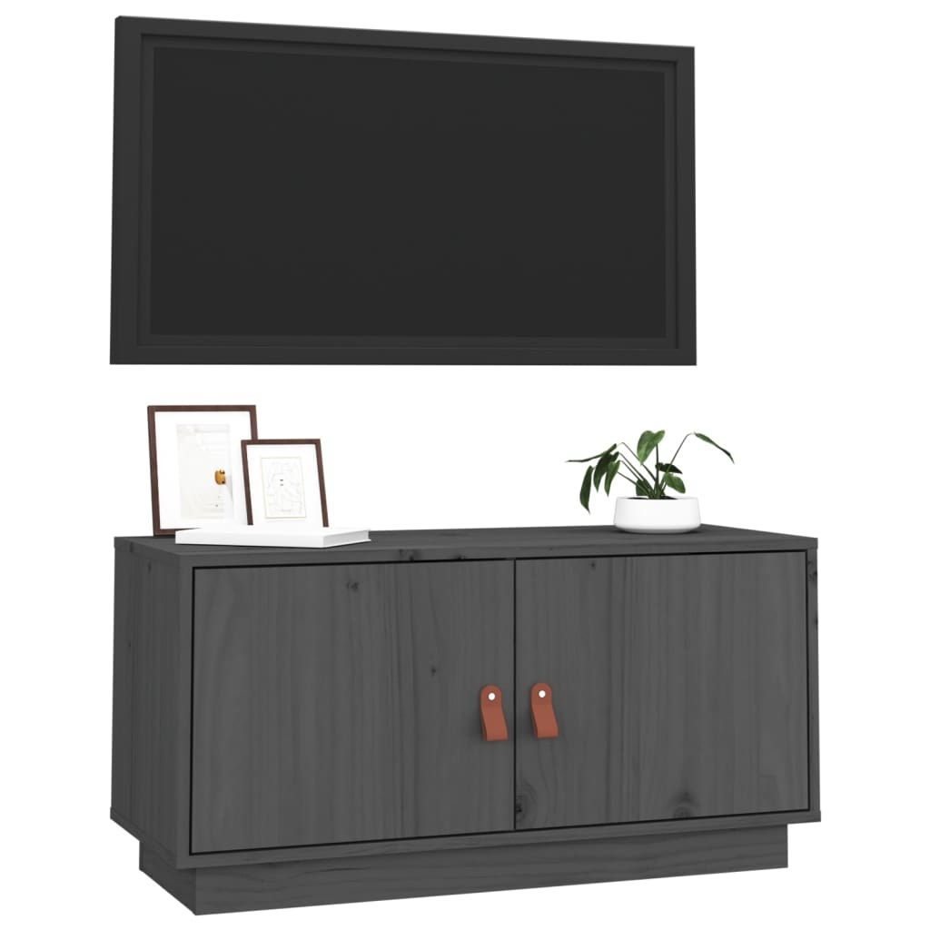 VidaXL Tv-meubel 80x34x40 cm massief grenenhout grijs