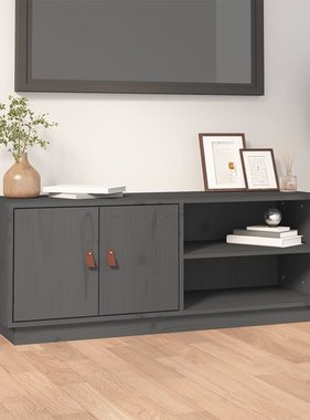 VidaXL Tv-meubel 105x34x40 cm massief grenenhout grijs