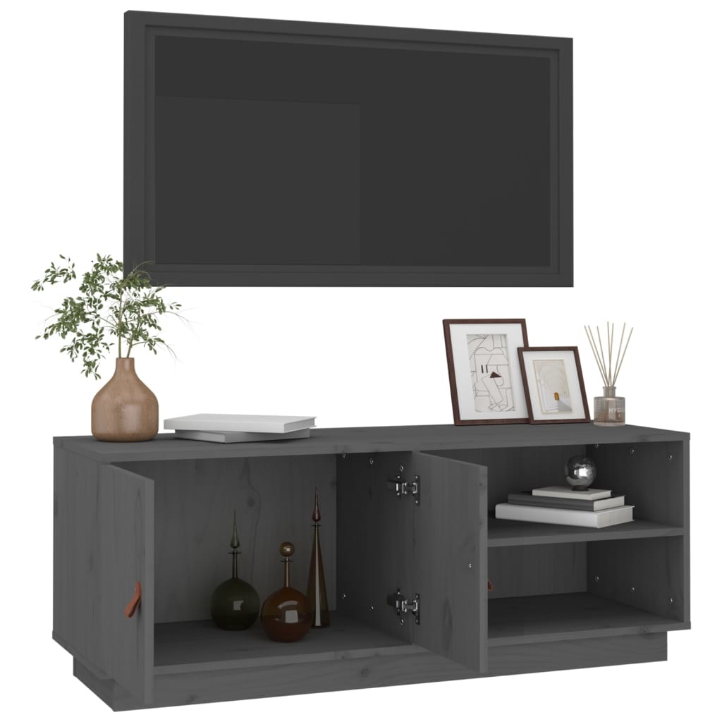 VidaXL Tv-meubel 105x34x40 cm massief grenenhout grijs