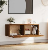 VidaXL Wandkast 100x36,5x35 cm bewerkt hout bruineikenkleurig