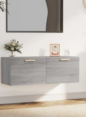 VidaXL Wandkast 100x36,5x35 cm bewerkt hout grijs sonoma eikenkleurig