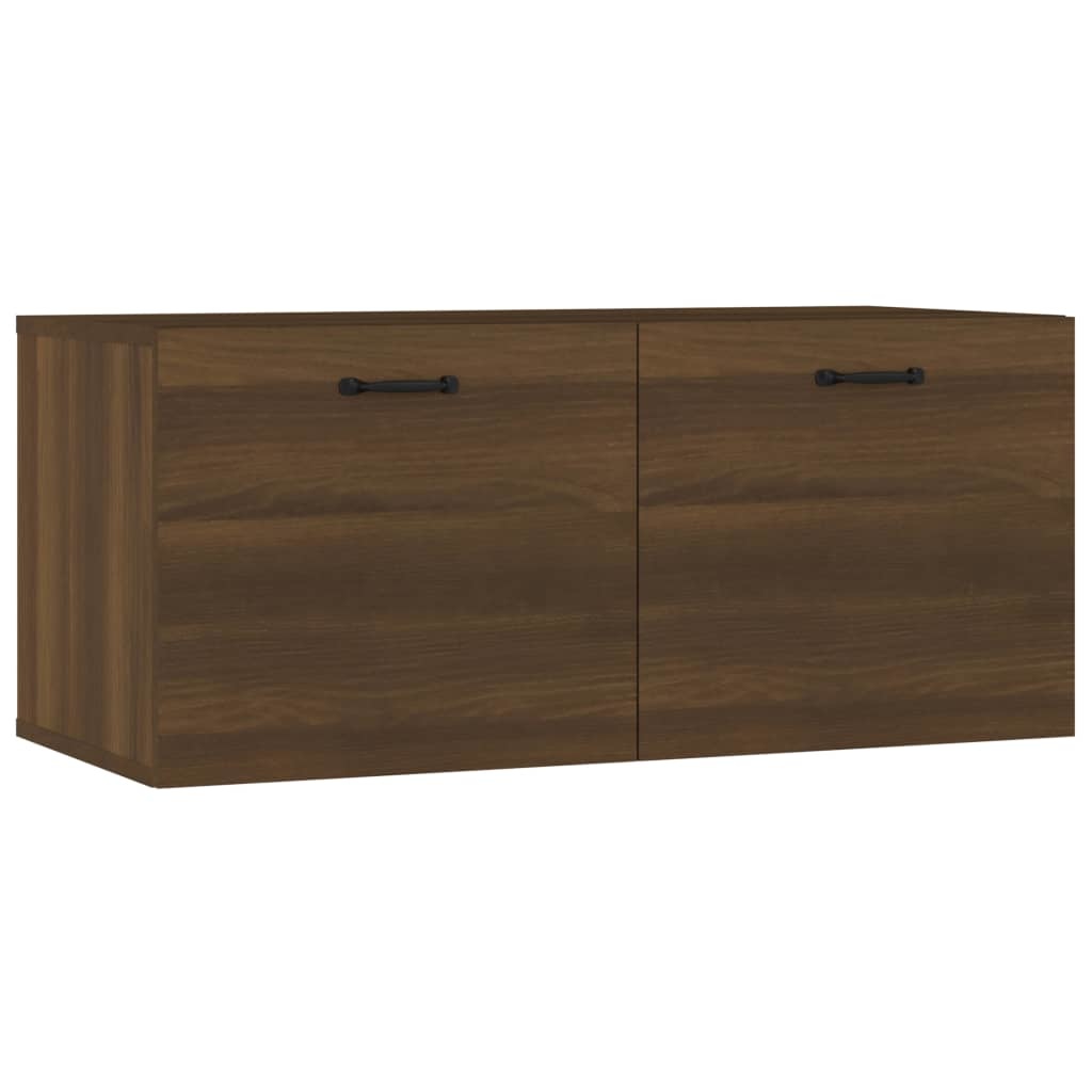 VidaXL Wandkast 80x35x36,5 cm bewerkt hout bruineikenkleurig