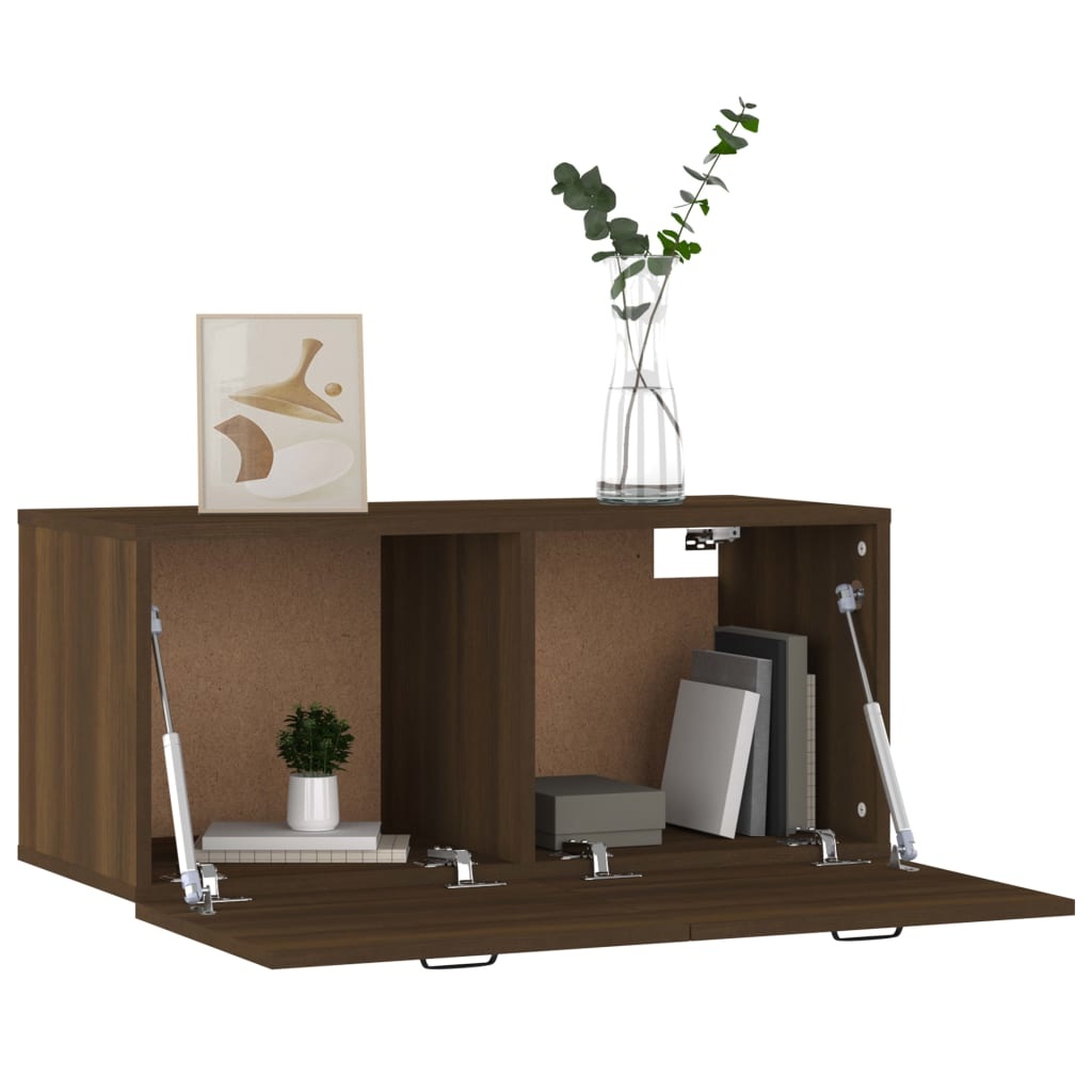 VidaXL Wandkast 80x35x36,5 cm bewerkt hout bruineikenkleurig