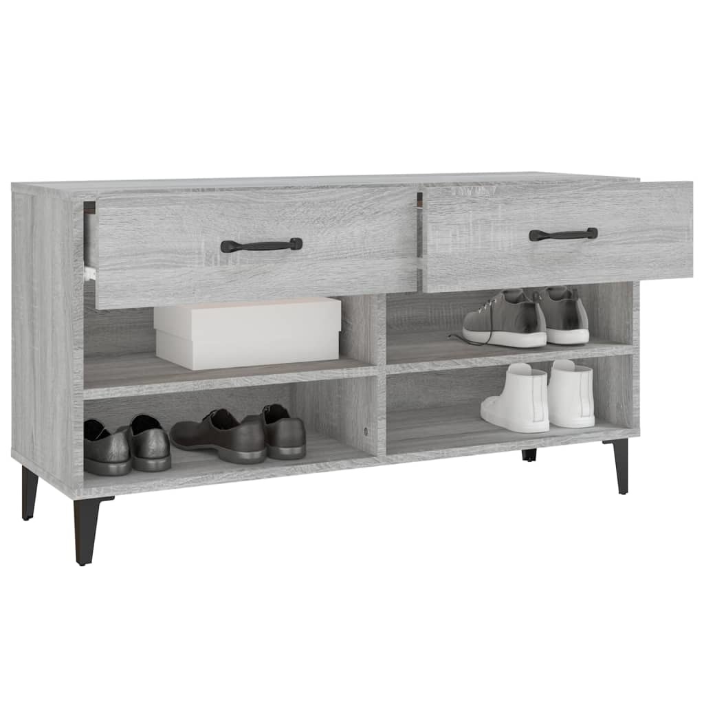 vidaXL Schoenenkast 102x35x55 cm bewerkt hout grijs sonoma eikenkleur