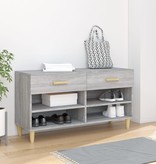 vidaXL Schoenenkast 102x35x55 cm bewerkt hout grijs sonoma eikenkleur