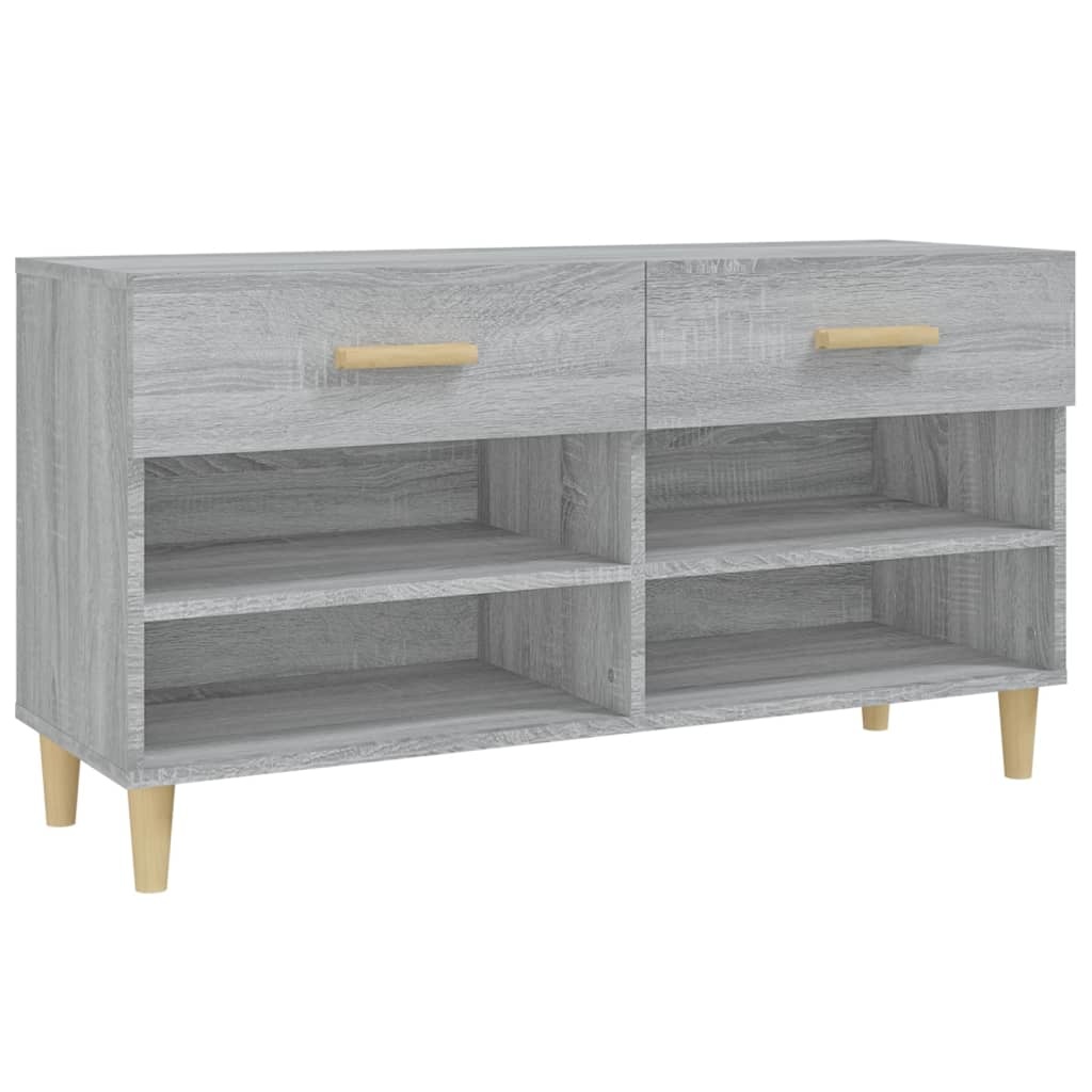 vidaXL Schoenenkast 102x35x55 cm bewerkt hout grijs sonoma eikenkleur