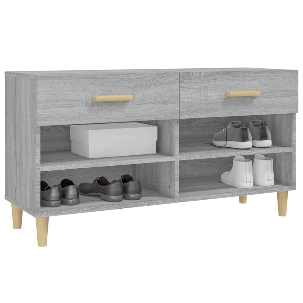 vidaXL Schoenenkast 102x35x55 cm bewerkt hout grijs sonoma eikenkleur