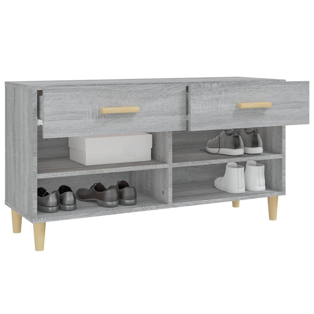 vidaXL Schoenenkast 102x35x55 cm bewerkt hout grijs sonoma eikenkleur