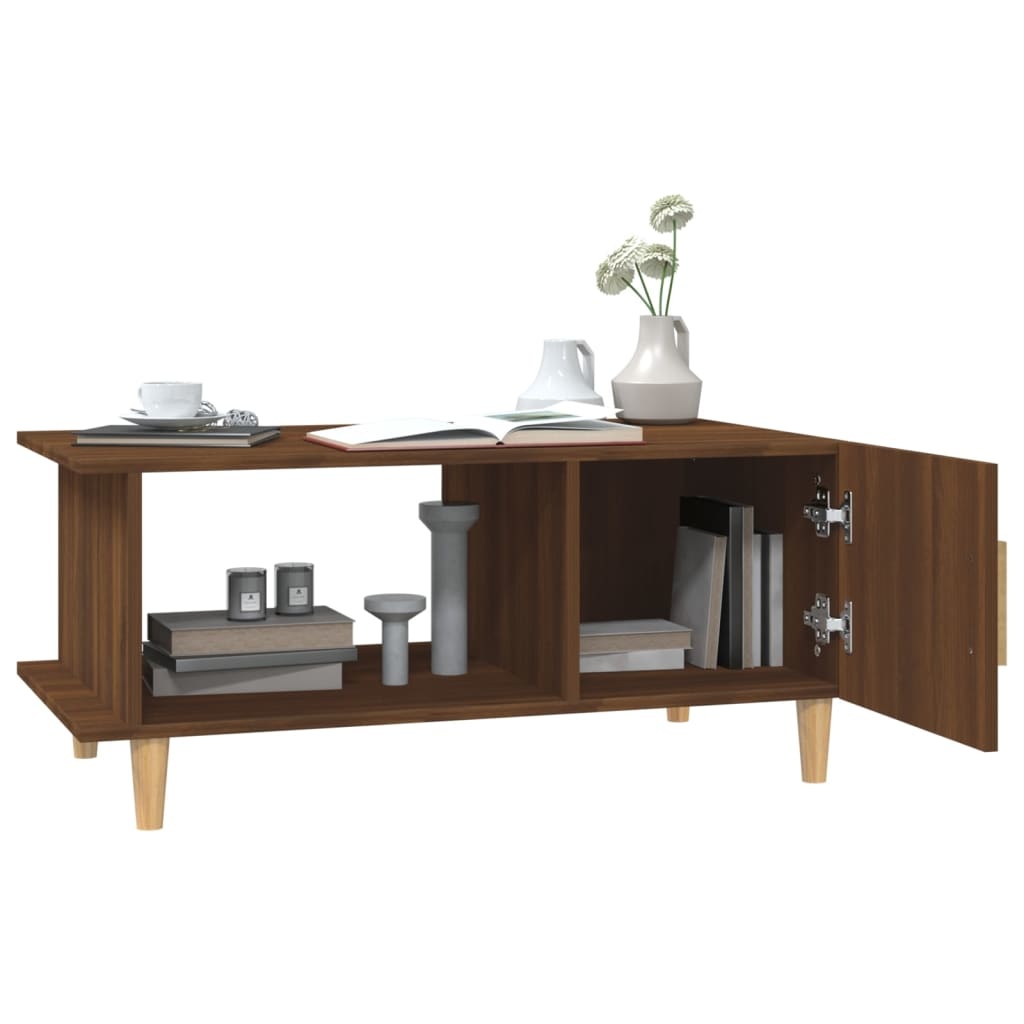 VidaXL Salontafel 90x50x40 cm bewerkt hout bruineikenkleurig