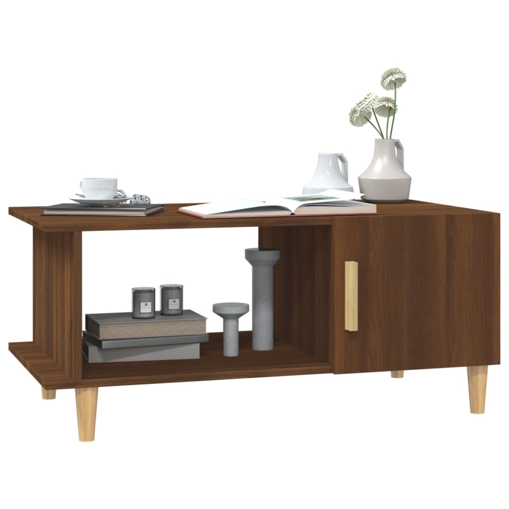 VidaXL Salontafel 90x50x40 cm bewerkt hout bruineikenkleurig