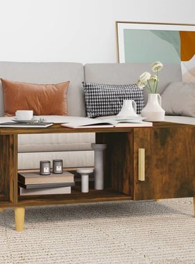 VidaXL Salontafel 90x50x40 cm bewerkt hout gerookt eikenkleurig