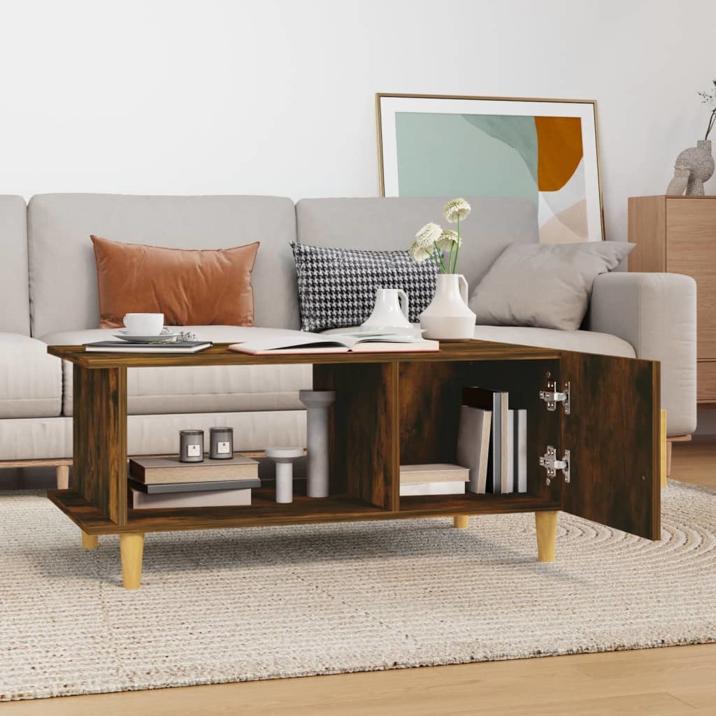 VidaXL Salontafel 90x50x40 cm bewerkt hout gerookt eikenkleurig