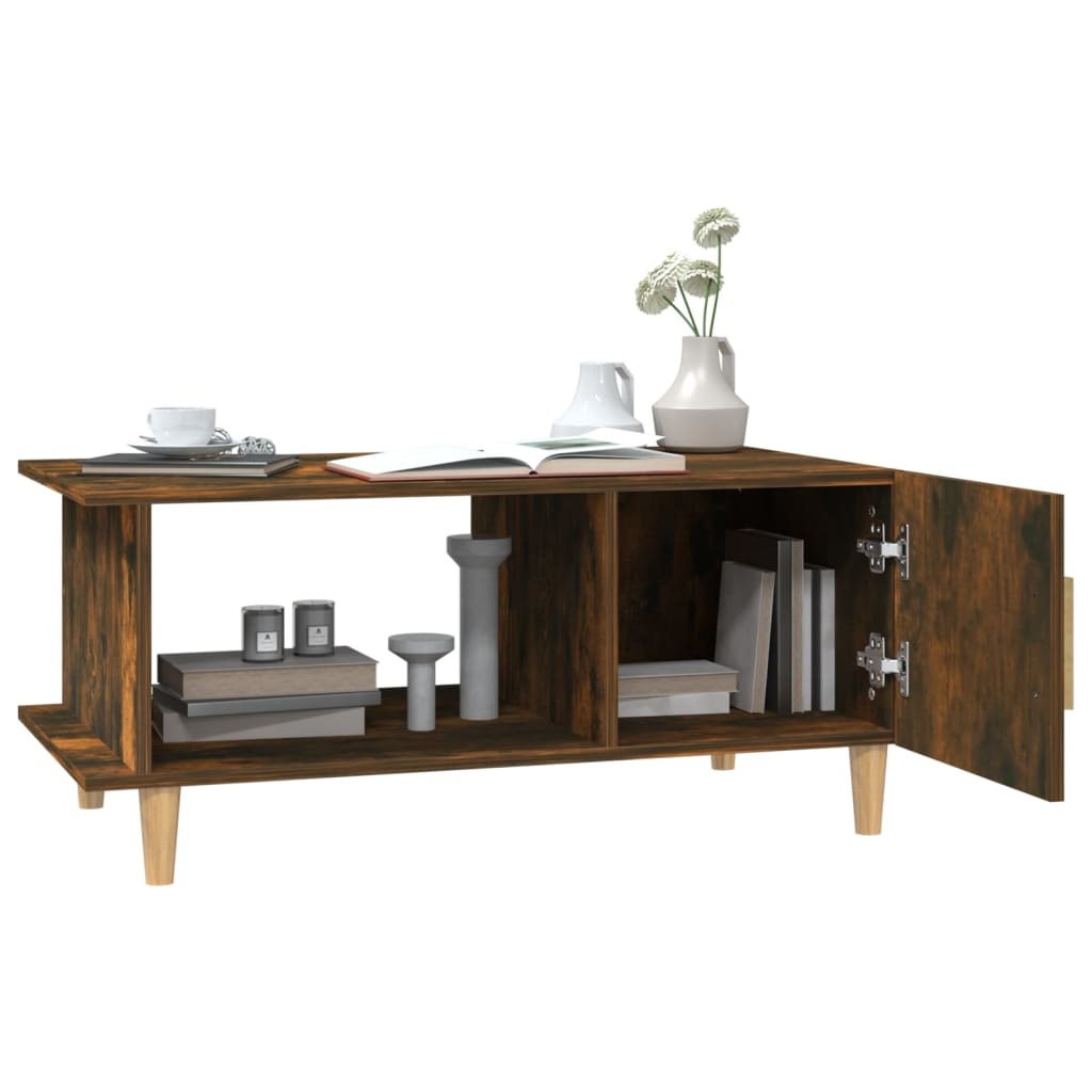 VidaXL Salontafel 90x50x40 cm bewerkt hout gerookt eikenkleurig