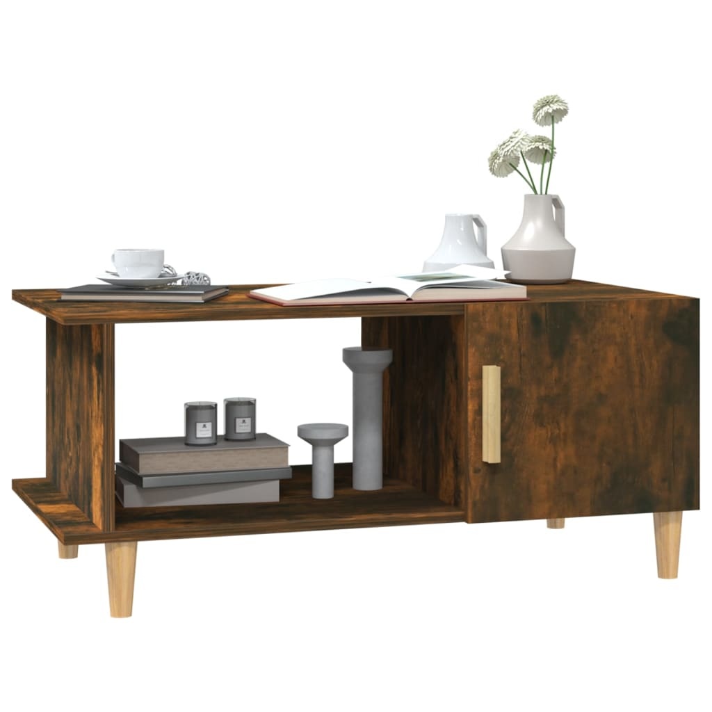 VidaXL Salontafel 90x50x40 cm bewerkt hout gerookt eikenkleurig