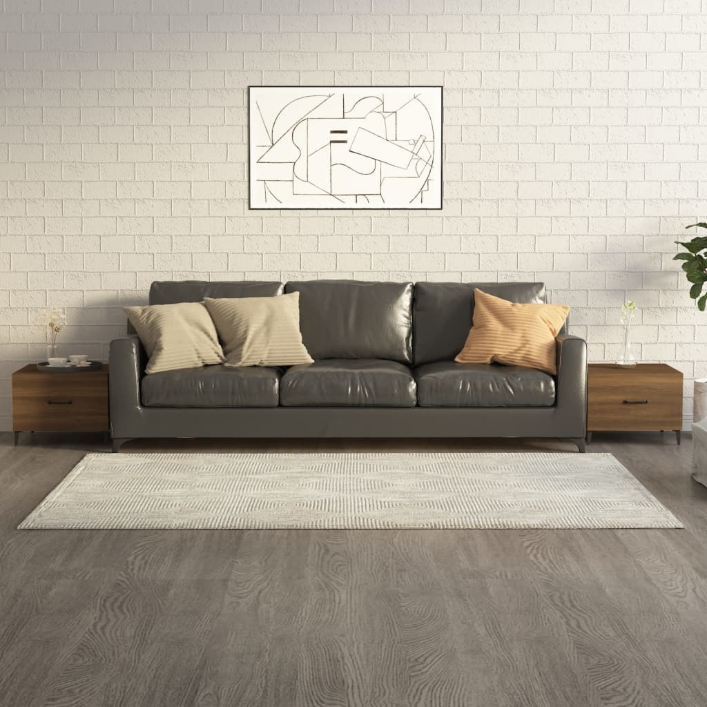 VidaXL Salontafels 2 st met metalen poten 50x50x40 cm bruineikenkleur