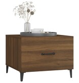 VidaXL Salontafels 2 st met metalen poten 50x50x40 cm bruineikenkleur
