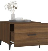 VidaXL Salontafels 2 st met metalen poten 50x50x40 cm bruineikenkleur