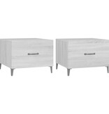 VidaXL Salontafels 2 st met metalen poten 50x50x40 cm grijs sonoma