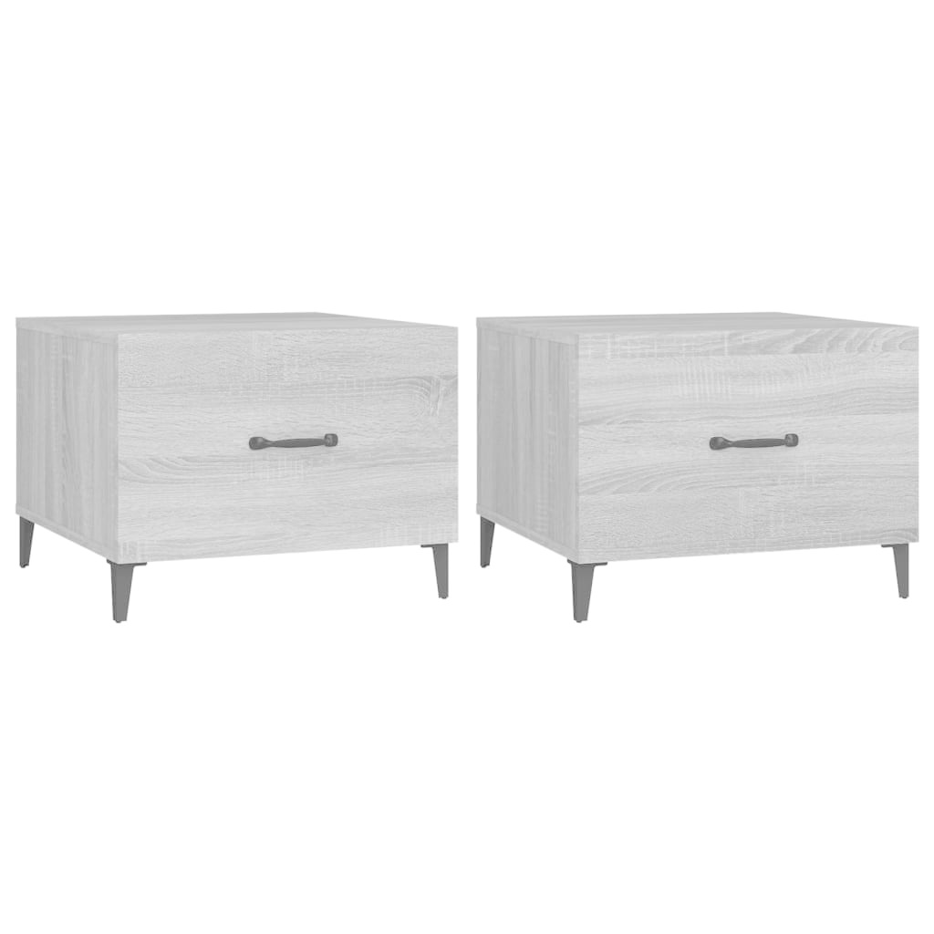 VidaXL Salontafels 2 st met metalen poten 50x50x40 cm grijs sonoma