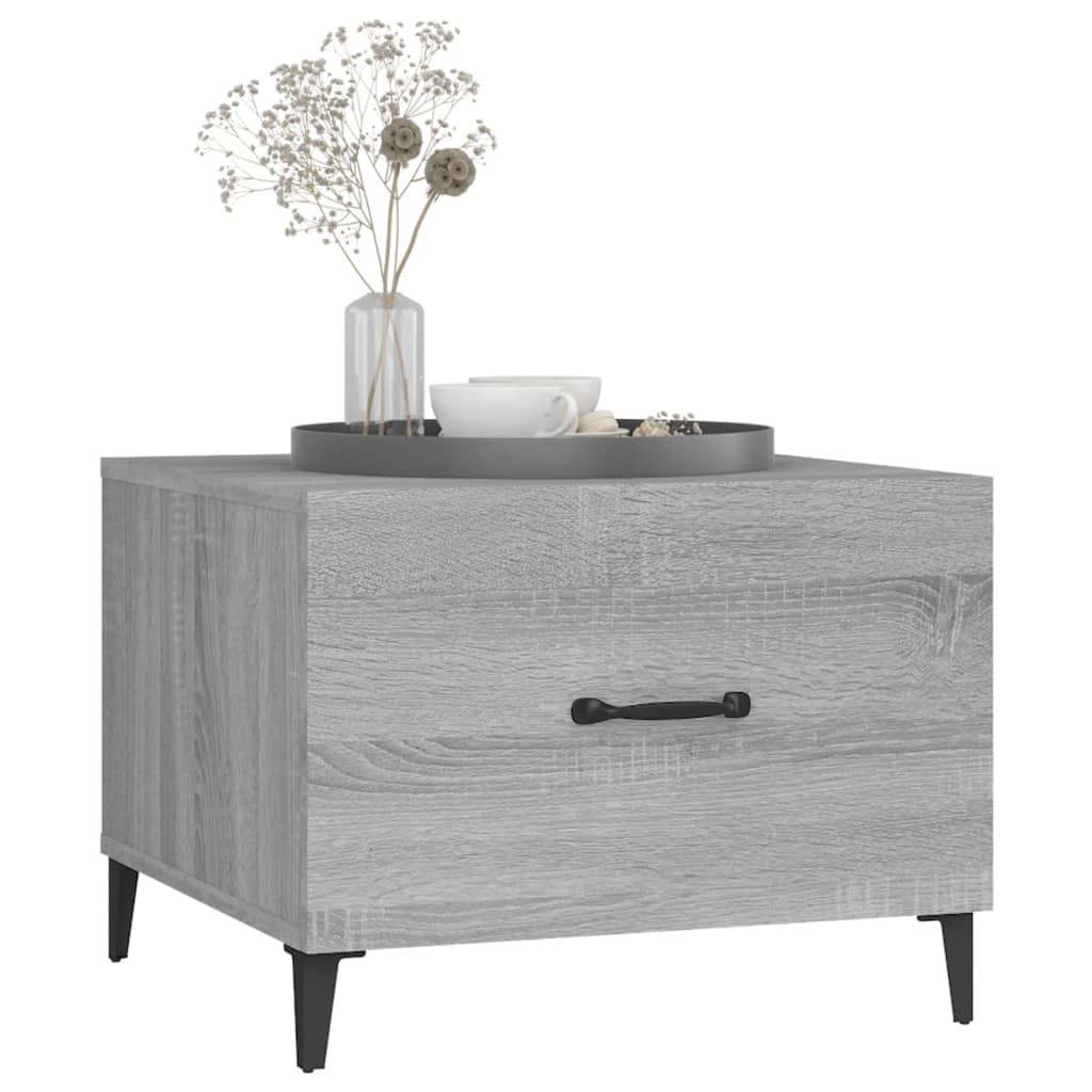 VidaXL Salontafels 2 st met metalen poten 50x50x40 cm grijs sonoma