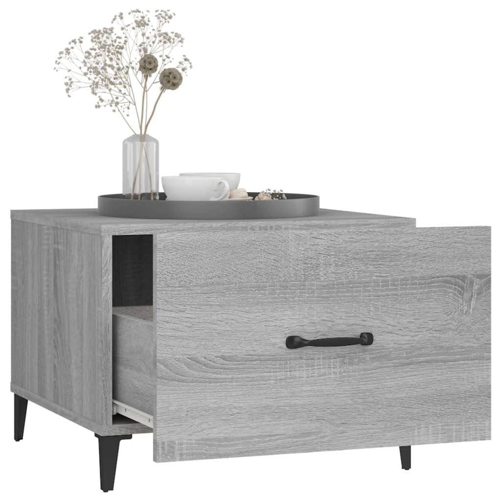 VidaXL Salontafels 2 st met metalen poten 50x50x40 cm grijs sonoma