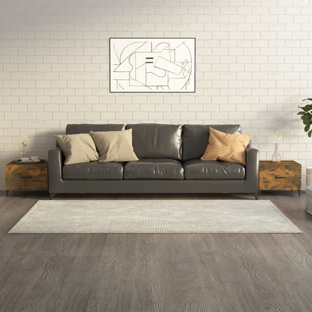 VidaXL Salontafels 2 st met metalen poten 50x50x40 cm gerookt eiken