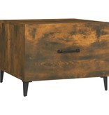 VidaXL Salontafel met metalen poten 50x50x40 cm gerookt eikenkleurig