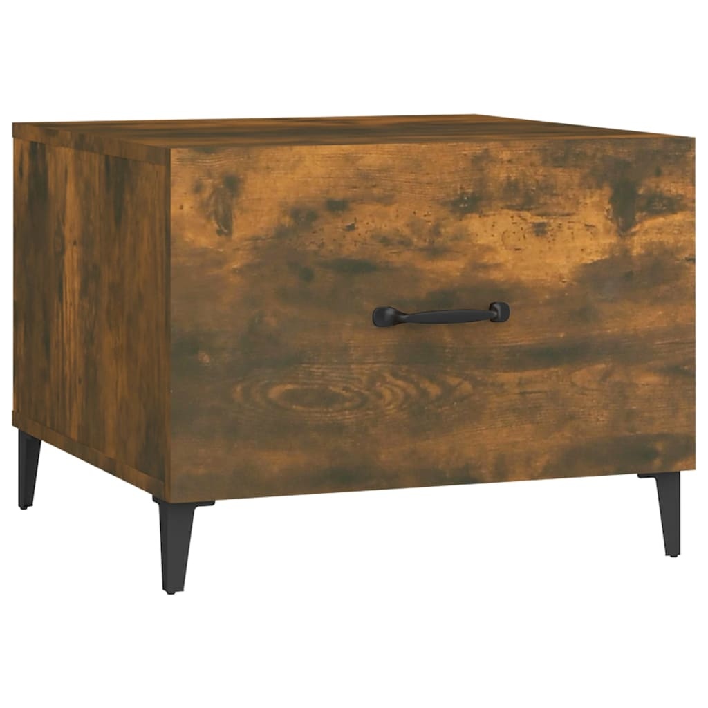 VidaXL Salontafel met metalen poten 50x50x40 cm gerookt eikenkleurig