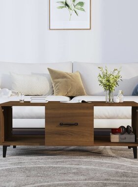 VidaXL Salontafel 102x50x40 cm bewerkt hout bruineikenkleurig