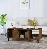 VidaXL Salontafel 102x50x40 cm bewerkt hout bruineikenkleurig