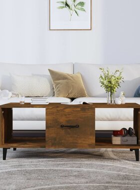 VidaXL Salontafel 102x50x40 cm bewerkt hout gerookt eikenkleurig