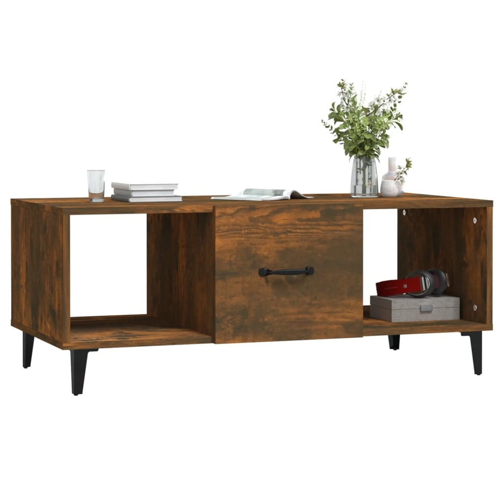 VidaXL Salontafel 102x50x40 cm bewerkt hout gerookt eikenkleurig