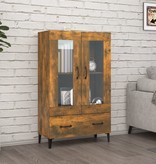 VidaXL Hoge kast 70x31x115 cm bewerkt hout gerookt eikenkleurig