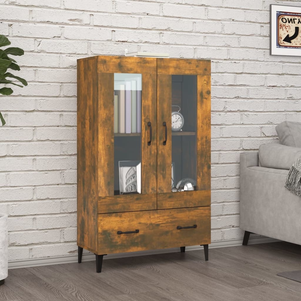 VidaXL Hoge kast 70x31x115 cm bewerkt hout gerookt eikenkleurig