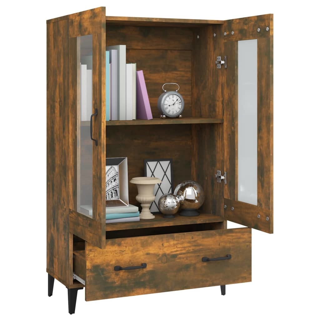 VidaXL Hoge kast 70x31x115 cm bewerkt hout gerookt eikenkleurig