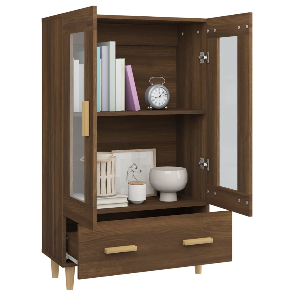 VidaXL Hoge kast 70x31x115 cm bewerkt hout bruineikenkleurig