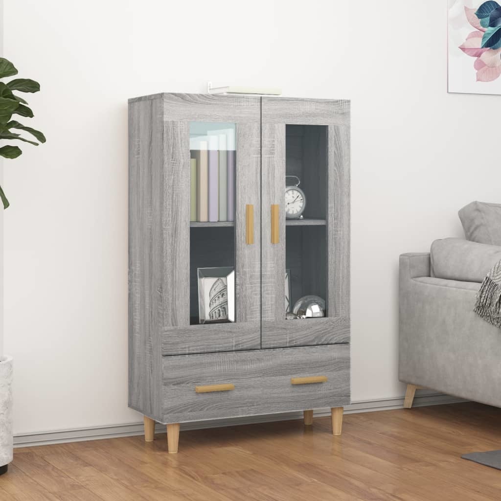 VidaXL Hoge kast 70x31x115 cm bewerkt hout grijs sonoma eikenkleurig